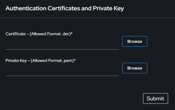 Certificate and Key