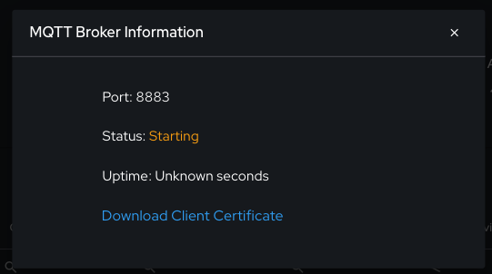 Diagram showing Cortex MQTT Broker in System Administration