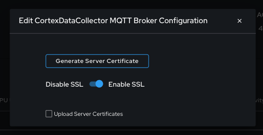 Diagram showing Data Collector MQTT Broker configuration in System Administration