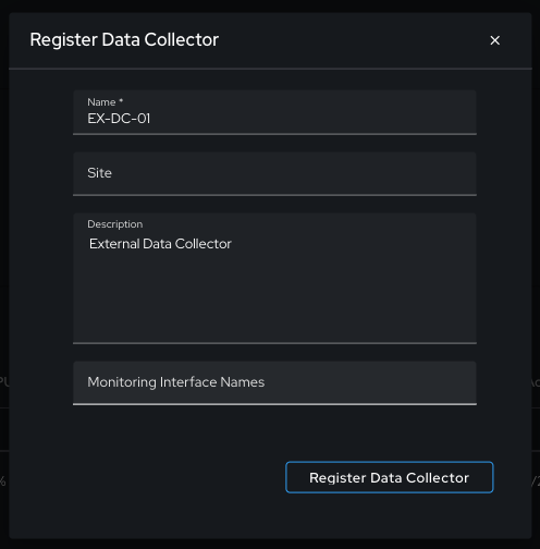 Diagram showing registration of a new Data Collector in System Administration